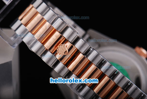 Rolex Datejust Automatic Rose Gold Bezel with Diamond Marking and Black Dial - Click Image to Close
